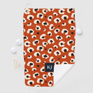 Personalised Bold Leopard Monogrammed Golf Towel