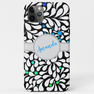 Personalised bold modern flowers blue teal ombre  Case-Mate iPhone case