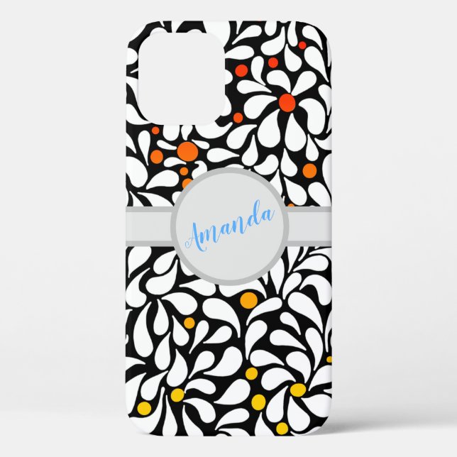 Personalised Bold modern flowers warm ombre Case-Mate iPhone Case (Back)