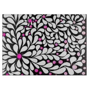 Personalised Bold modern flowers with pink ombre Cutting Board