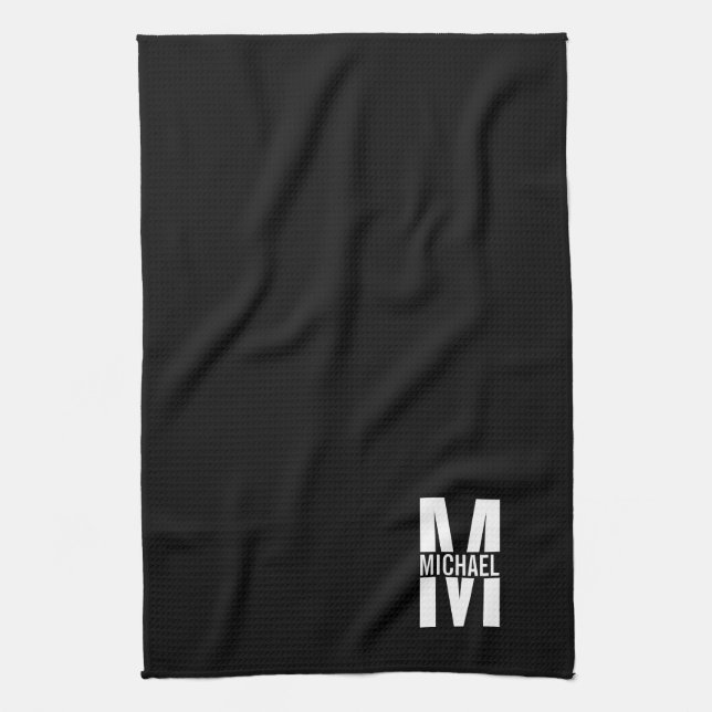 Personalised Bold Monogram and Name Towel (Vertical)