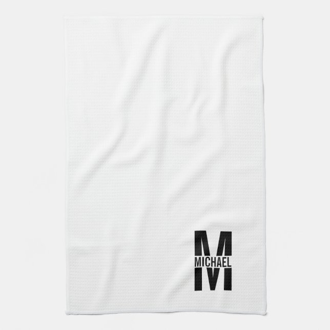 Personalised Bold Monogram and Name Towel (Vertical)