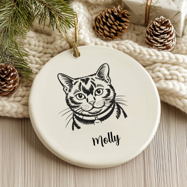 Personalised Bombay Cat Christmas Ceramic Tree Decoration (Creator Uploaded)