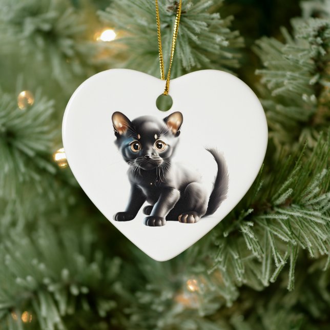 Personalised Bombay Kitten Ceramic Tree Decoration (Tree)