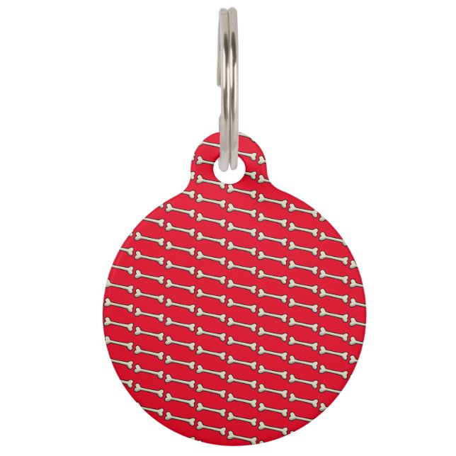 Personalised Bone Design Pet Tag (Front)