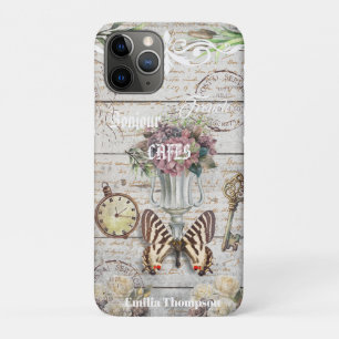Personalised Bonjour trendy rustic artwork French Case-Mate iPhone Case