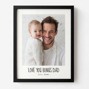Personalised Bonus Dad Photo   Custom Step Dad Poster