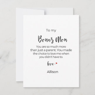 Personalised Bonus Mum Mother's Day  Holiday Card