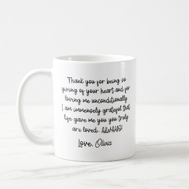 Personalised Bonus Mum Stepmom Mother's Day Gift Coffee Mug (Left)