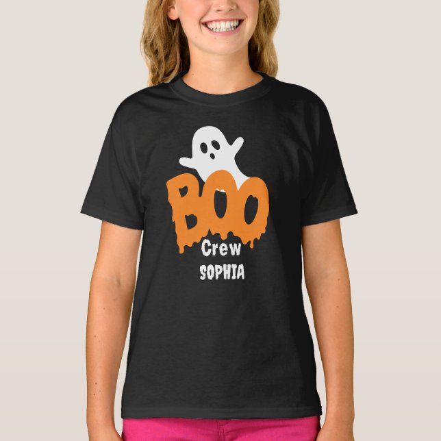 Personalised Boo Crew Kids Halloween  T-Shirt (Front)