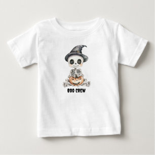Personalised "Boo Crew" T-Shirt with Cute Skeleton