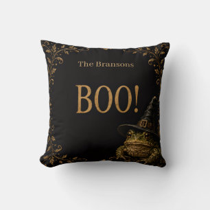 Personalised BOO! Witch Toad Halloween Cushion