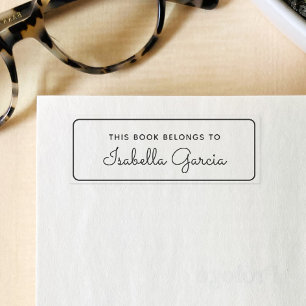 Personalised Book Belongs To Modern Script Self-inking Stamp
