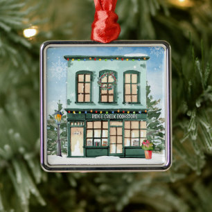 Personalised Book Club Book Store Metal Tree Decoration