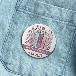 Personalised Book Club Floral 7.5 Cm Round Badge