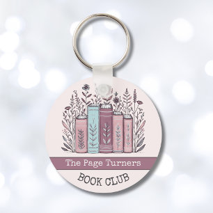 Personalised Book Club Floral Key Ring