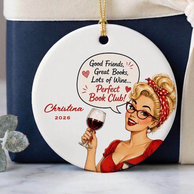 Personalised Book Club Ornament Gift (Creator Uploaded)