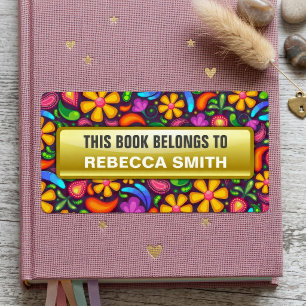 Personalised Book Labels   Floral Bookplate Label