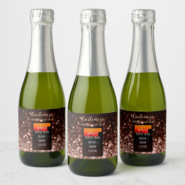 Personalised Book Launch Rose Gold Mini Sparkling Wine Label (Bottles)