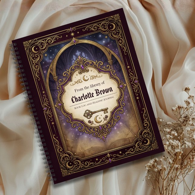 Personalised Book Log Fantasy Reading Journal (Reading journal for book lovers library, fantasy reader themed gift for kids and adults)