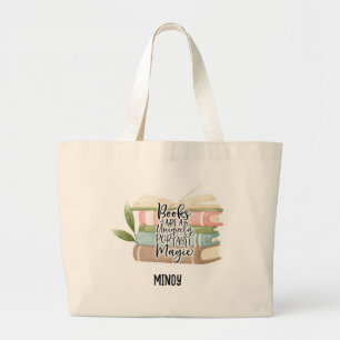 Personalised Book Lover Large Tote Bag