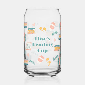 Personalised Book Lovers Drinkware Can Glass