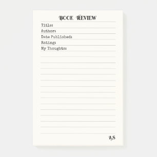 Personalised Book Review 3M Post-it Notes