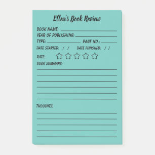 Personalised Book Review & info Notes