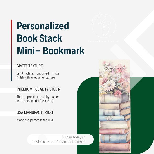 Personalised Book Stack Mini Bookmark Business Card (Creator Uploaded)