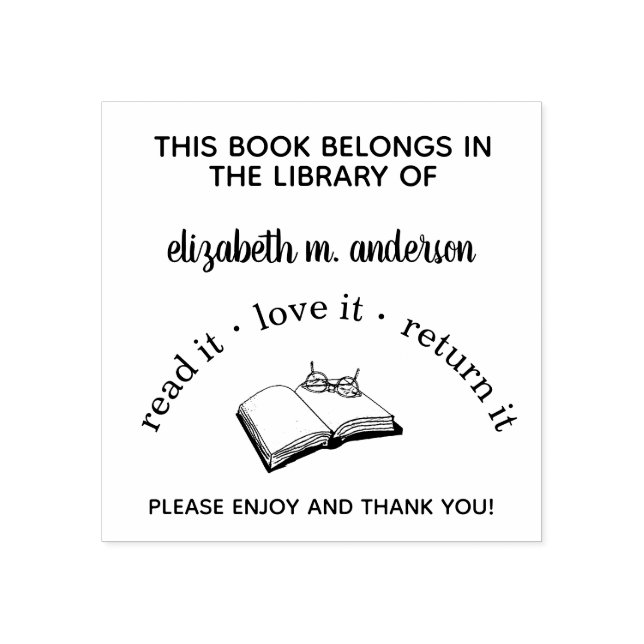 Personalised Book Stamp Read It Love It Return (Imprint)