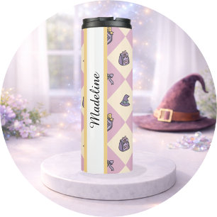 Personalised Bookish Girl Tumbler Wizard Pink