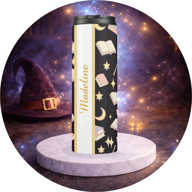 Personalised Bookish Girly Dark Magic Cute Name Thermal Tumbler (Creator Uploaded)