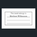 Personalised Bookplate Sticker<br><div class="desc">Custom personalised monogram name or initial bookplate label sticker.  Click the "Customise it!" button to change the text size,  text colour,  font style and more!</div>