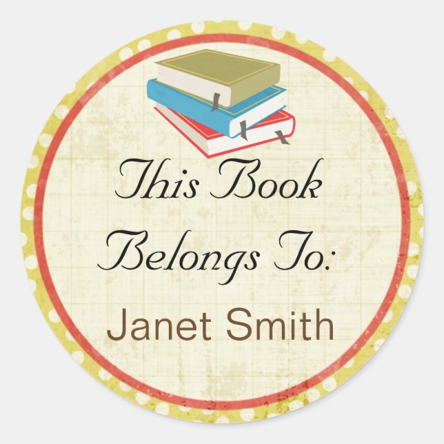 Personalised bookplate stickers (Front)