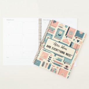 Personalised Books and plants pastel school Planner