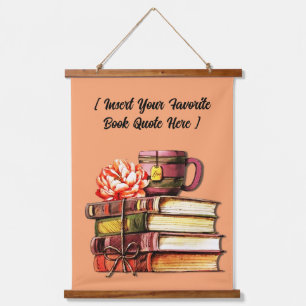 Personalised Books And Tea Peach Hanging Tapestry