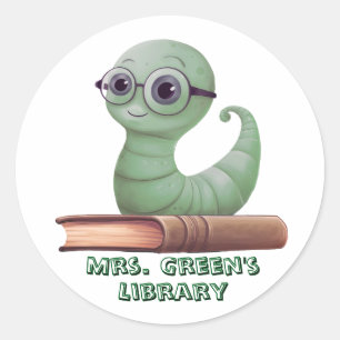 Personalised Bookworm Book Stickers for Classroom 
