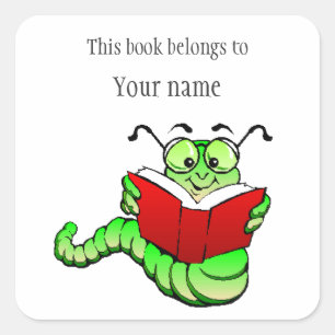 Personalised Bookworm Bookplate Sticker