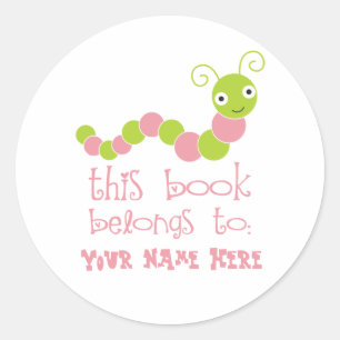 Personalised Bookworm Bookplate Stickers