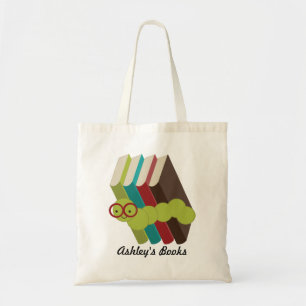 Personalised Bookworm Library Tote Bag