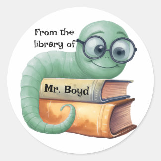 Personalised Bookworm Stickers – Classroom