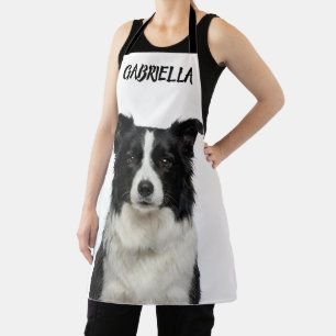 Personalised Border Collie B&W Dog Photo Apron