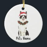 Personalised Border Collie Ceramic Ornament<br><div class="desc">Make the nice list this year with a personalised ornament of your favourite little elf!</div>