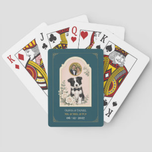 Personalised Border Collie Wedding Favour Photo Playing Cards