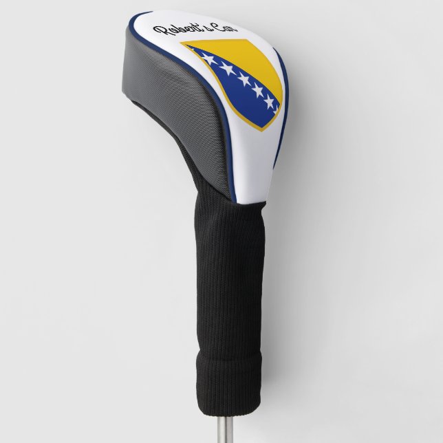 Personalised Bosnia Flag Golf Head Cover (Angled)