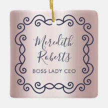 Personalised Boss Lady CEO Blush Metallic Keepsake