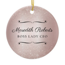 Personalised Boss Lady CEO Blush Metallic Keepsake