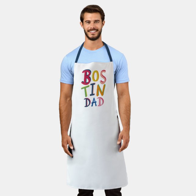 Personalised Bostin Dad Black Country Apron (Worn)