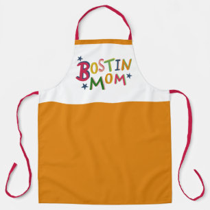 Personalised Bostin Mom Black Country Apron