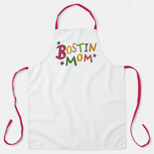 Personalised Bostin Mom Black Country Apron